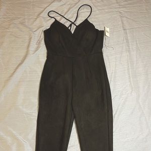 Faux Suede Jumpsuit!